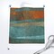 Color Blocking Landscape Abstract Turquoise Terra Cotta Orange Sienna Copper Brown Custom Printed Fabric by Spoonflower Various Fabrics by the Yard or Fat Quarter